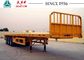 40 Tons 3 Axle Semi Flatbed Trailer , Flat Deck Trailer With Front Wall